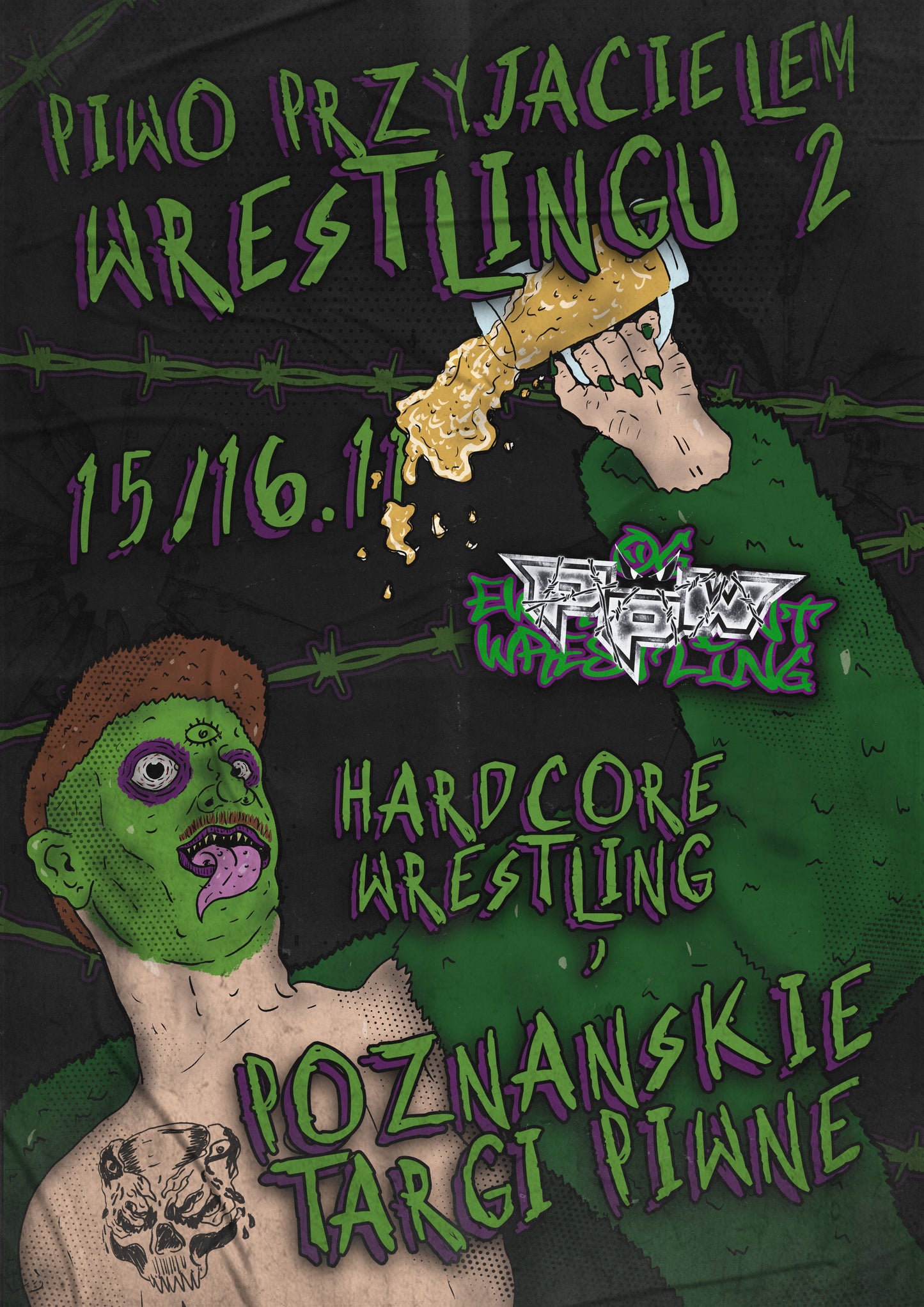 Piwo Przyjacielem Wrestlingu 2 24' Plakat/Poster